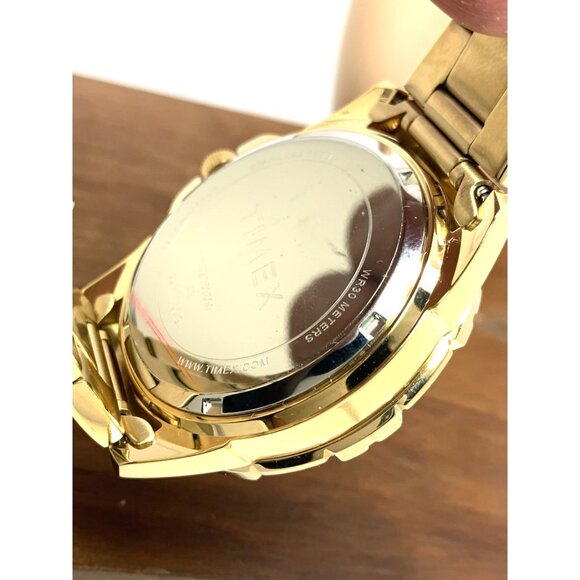 Timex Men's Watch TW2T50800 Quartz Black Dial Gold Tone Stainless Steel 45mm - Picture 6 of 14